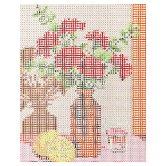 8" x 10" Carnations Wood Plank Diamond Art Kit by Make Market®